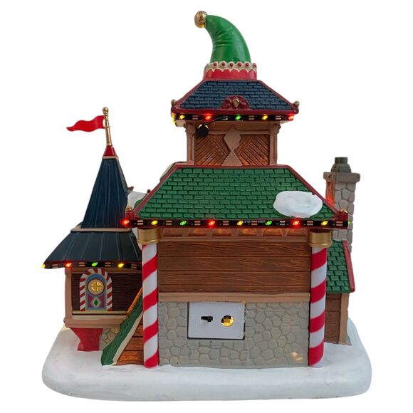 Lemax Elwoods Elf Lodge Lighted Christmas Village House Santas Wonderland 45224 - Picture 4 of 9